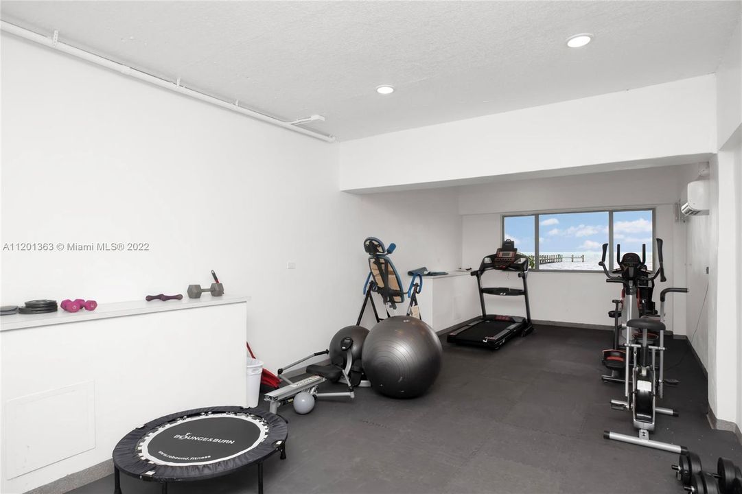 Ocean view workout room