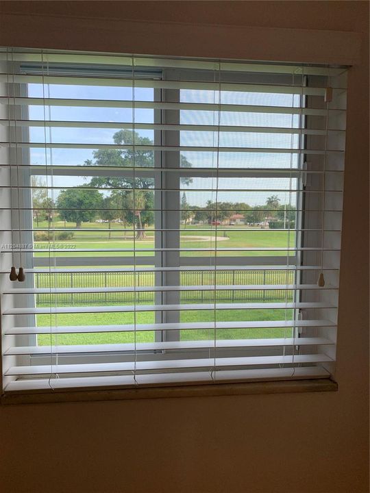 Bedroom window overlooking the golf course