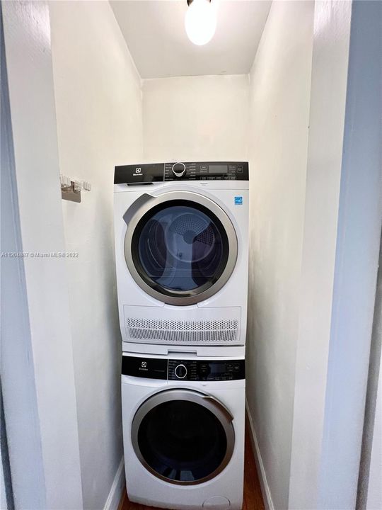Brand new washer and dryer in the unit.