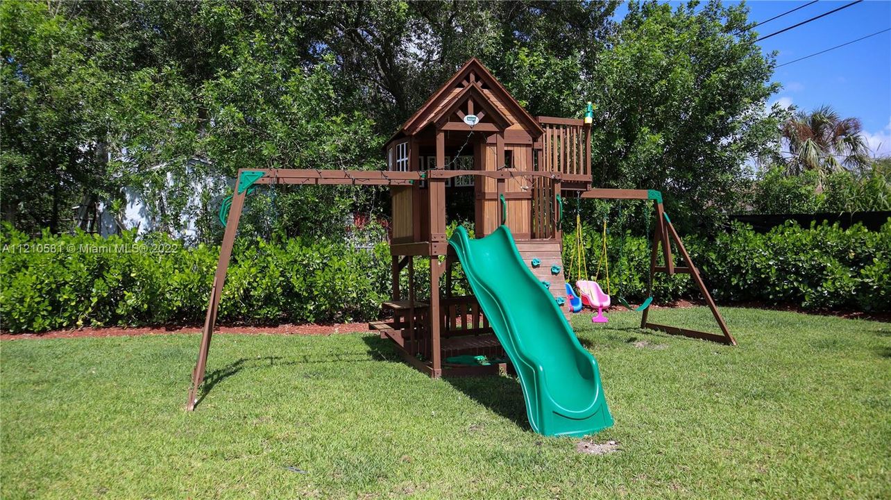 Swing set included
