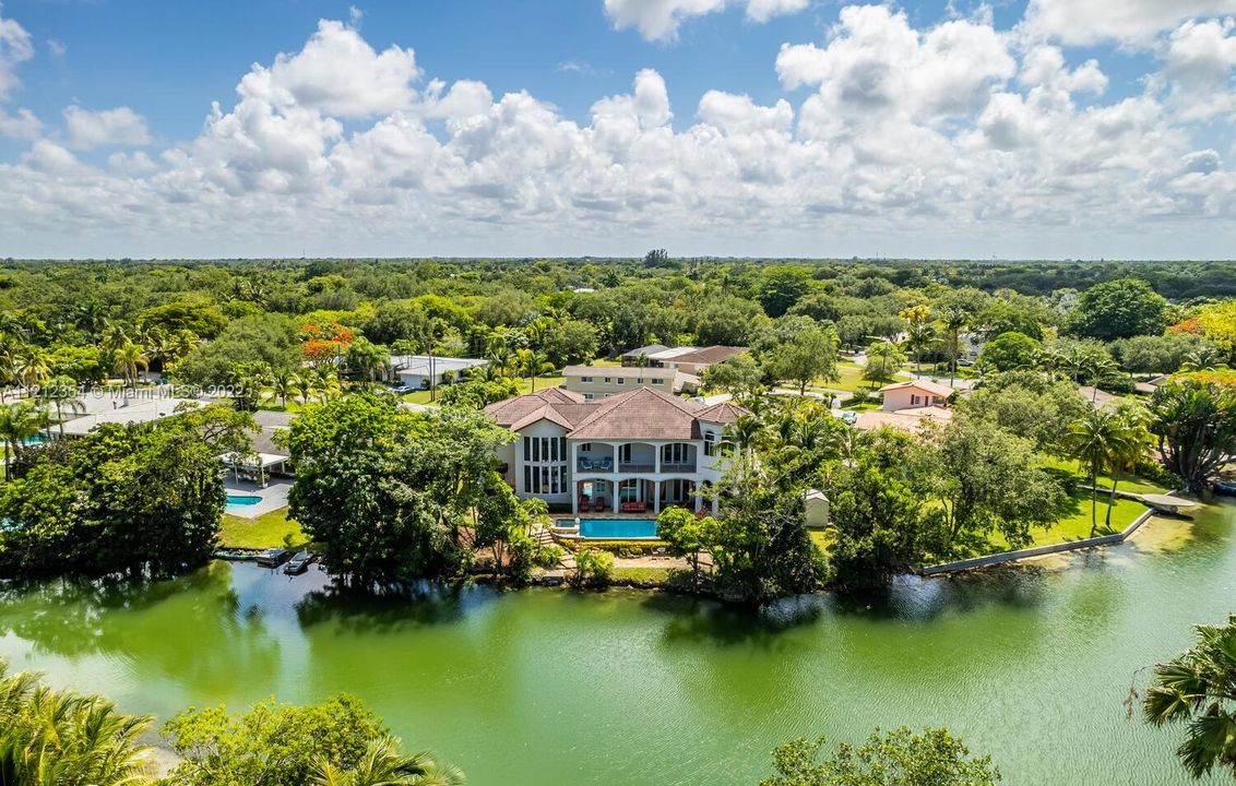 Chateau on a lake, in the heart of Miami.