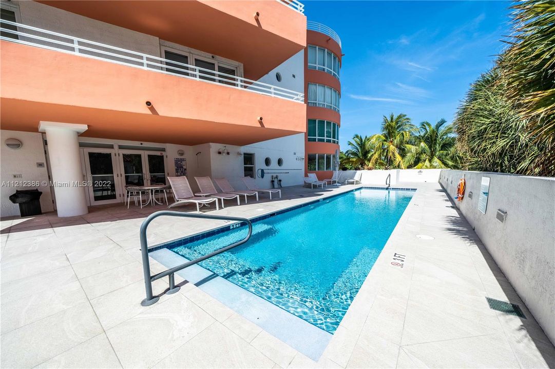 The beautiful lap pool is located on the 2nd floor