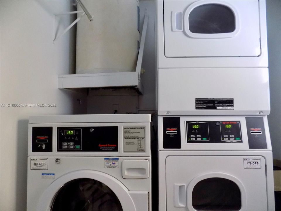 laundry room directly below unit on ground floor