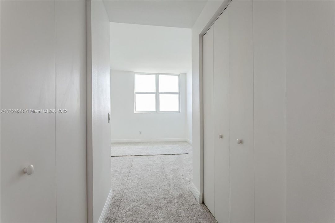 Large walk-in closet on left; deep reach in on right