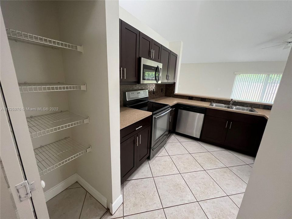 Pantry closet to kitchen