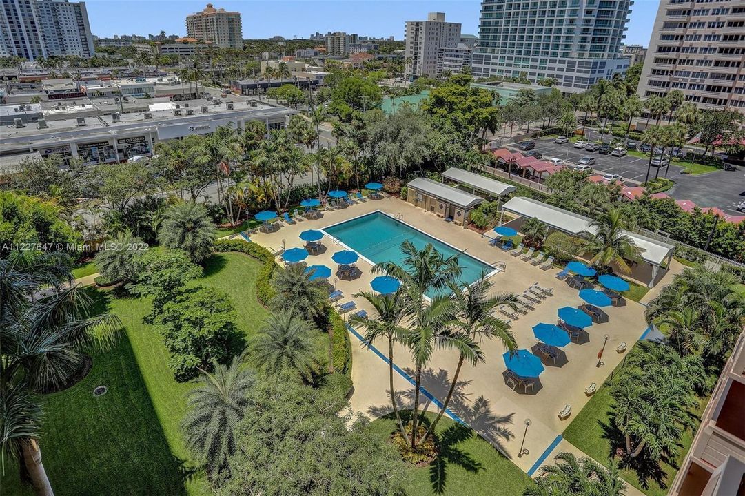 Pool and City view from balcony