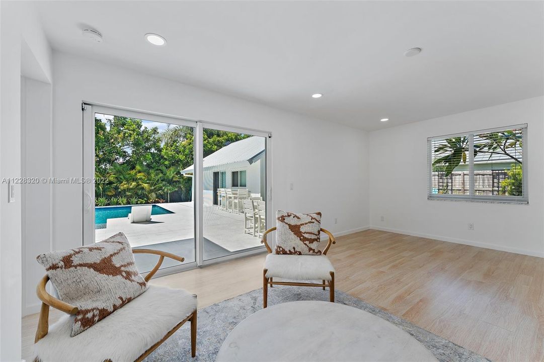 Living Room overlooking Pool Patio