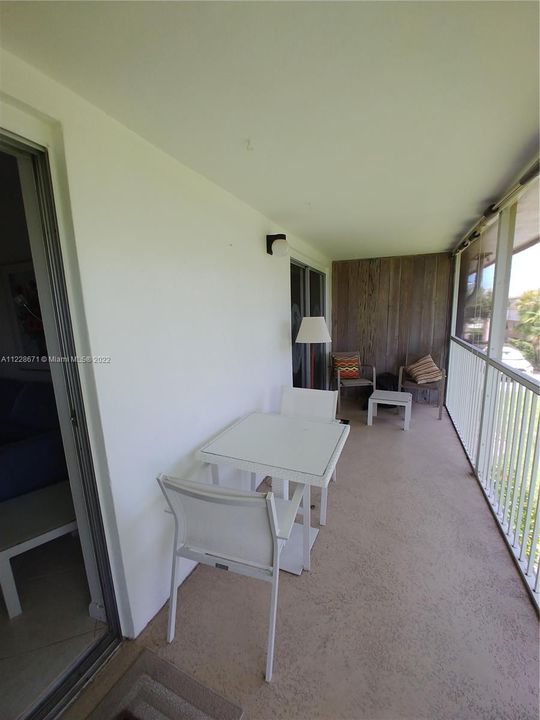 Extra long balcony in this condo