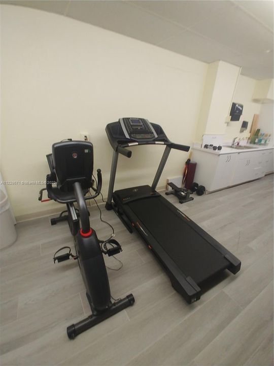 Exercise room equipment for your use