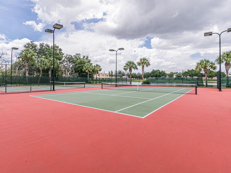 Tennis Court. Basketball on the other side