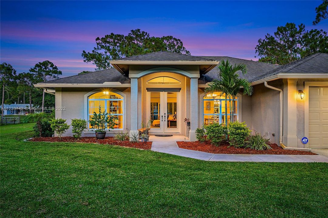 Twilight Front Walkway