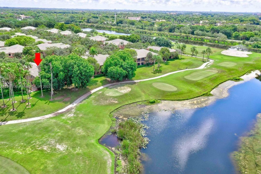 Magnificent aerial view of the golf course at Weston Hills Country Club