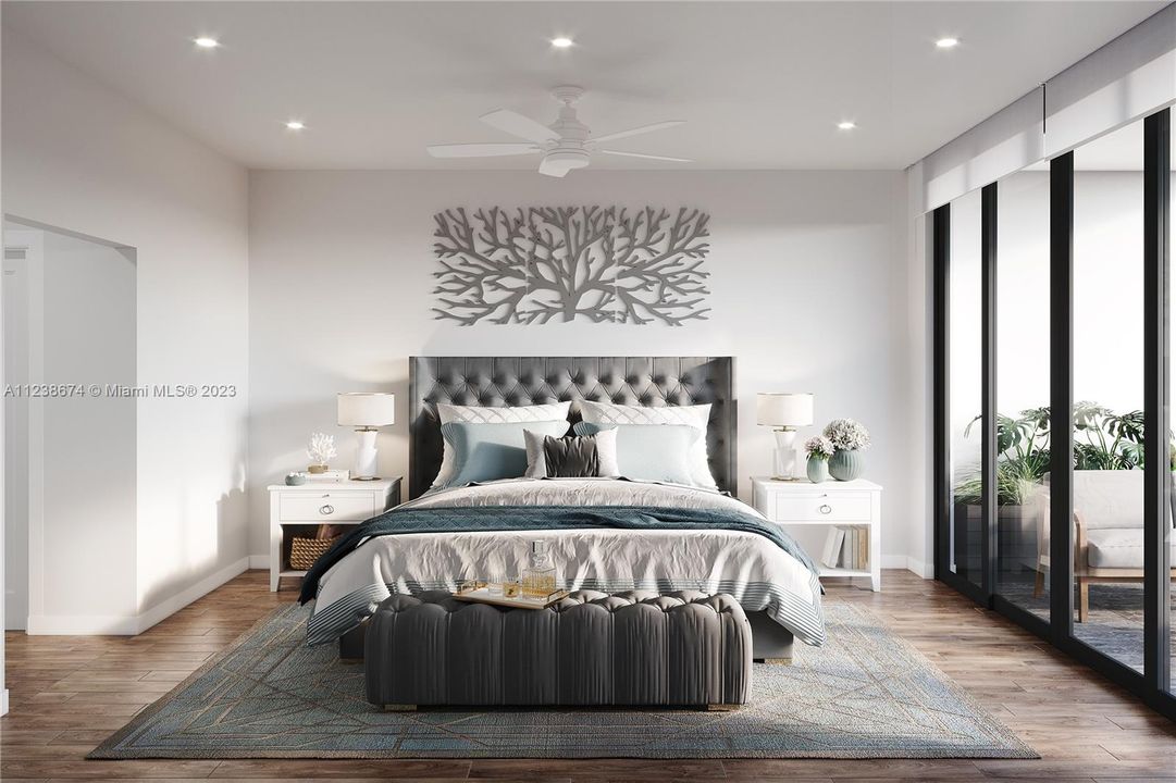 Master bedroom rendering