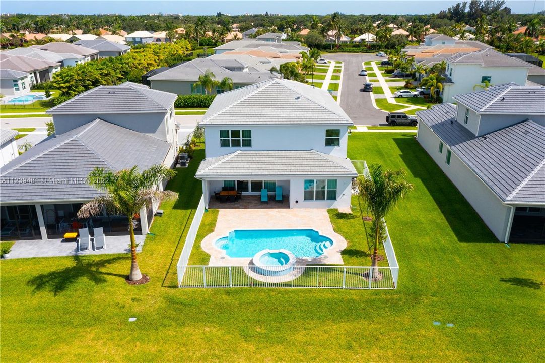 Aerial View | Backyard | Pool/Jacuzzi | Lake View | Covered & Fenced-in Patio