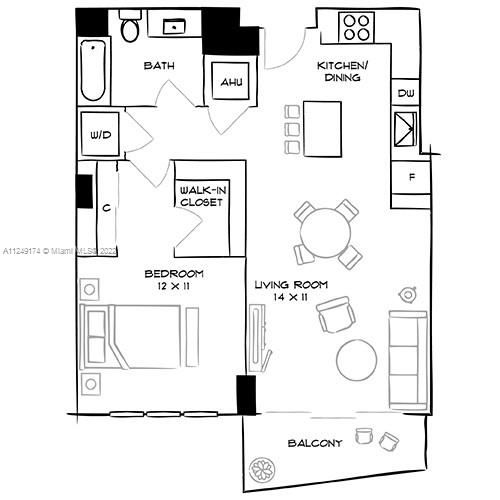 Recently Rented: $3,464 (1 beds, 1 baths, 833 Square Feet)