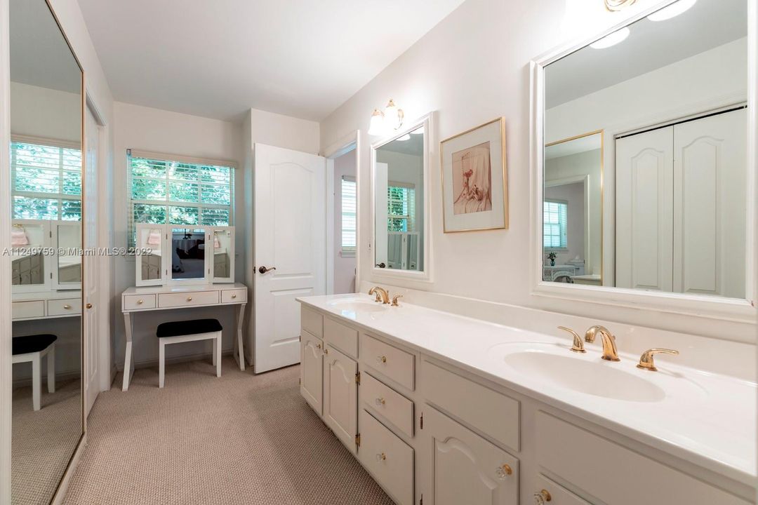 Large primary bath. Dual sinks, two large closets, dressing areas.