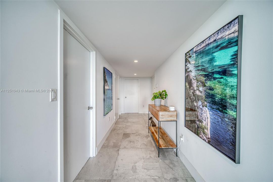 View of Apartment entrance from end of apartment hall