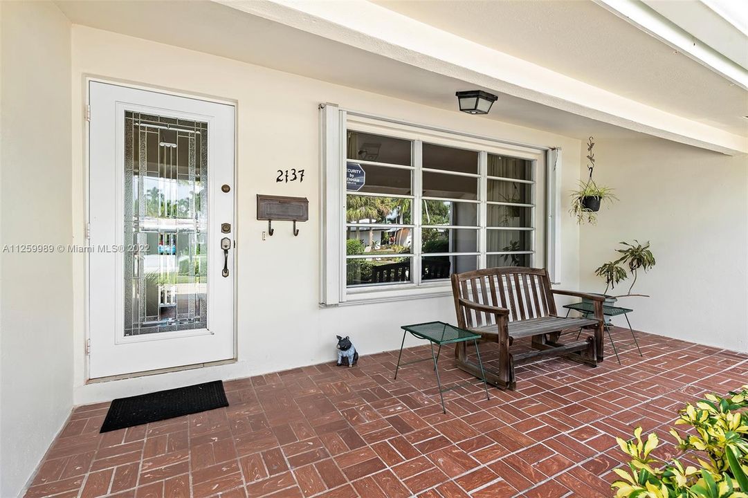 Inviting covered entryway - 2137 NE 16 Ave Wilton Manors Waterfront 3/2 Bedroom Home