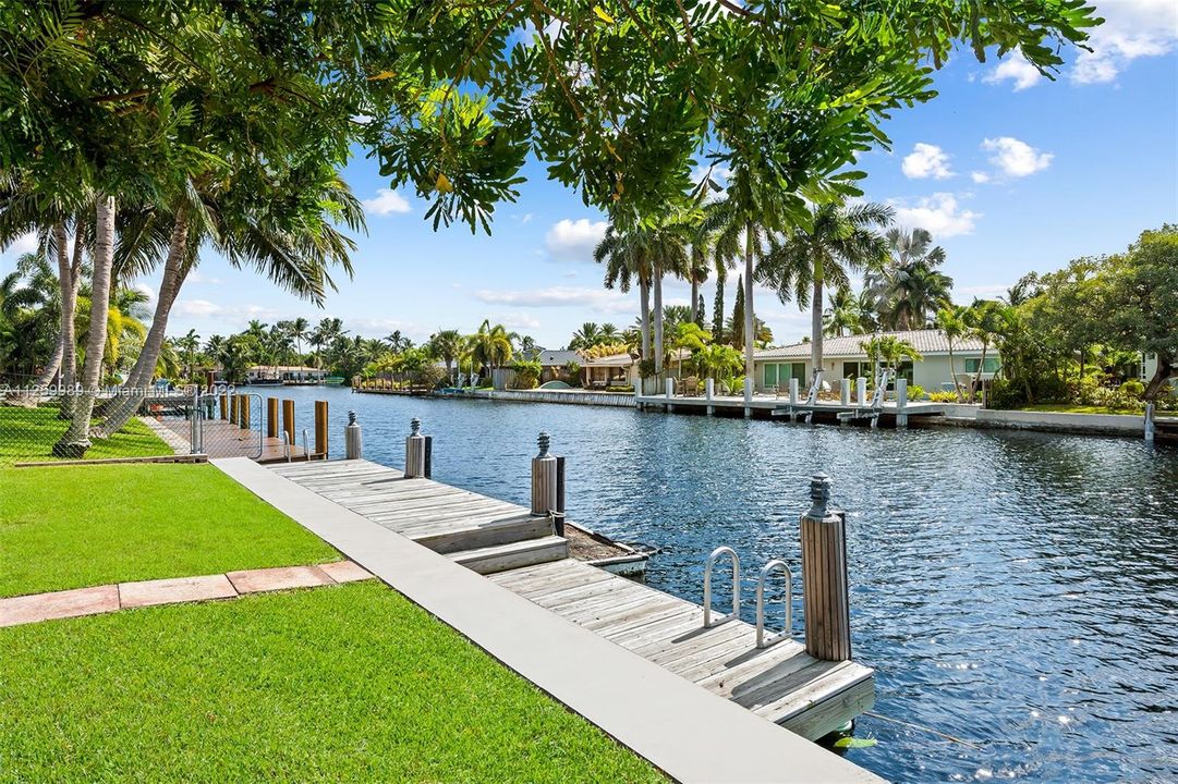 Raised seawall and newer dock -2137 NE 16 Ave Wilton Manors Waterfront 3/2 Bedroom Home