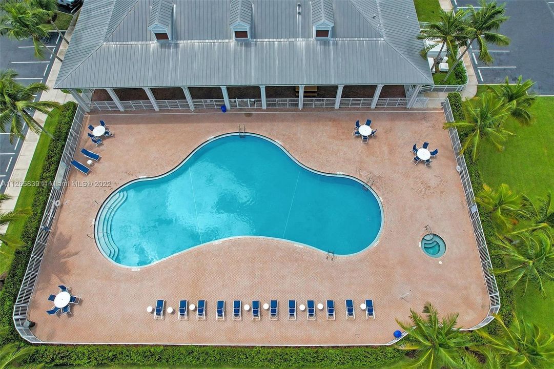 Overhead View of Neighborhood Pool