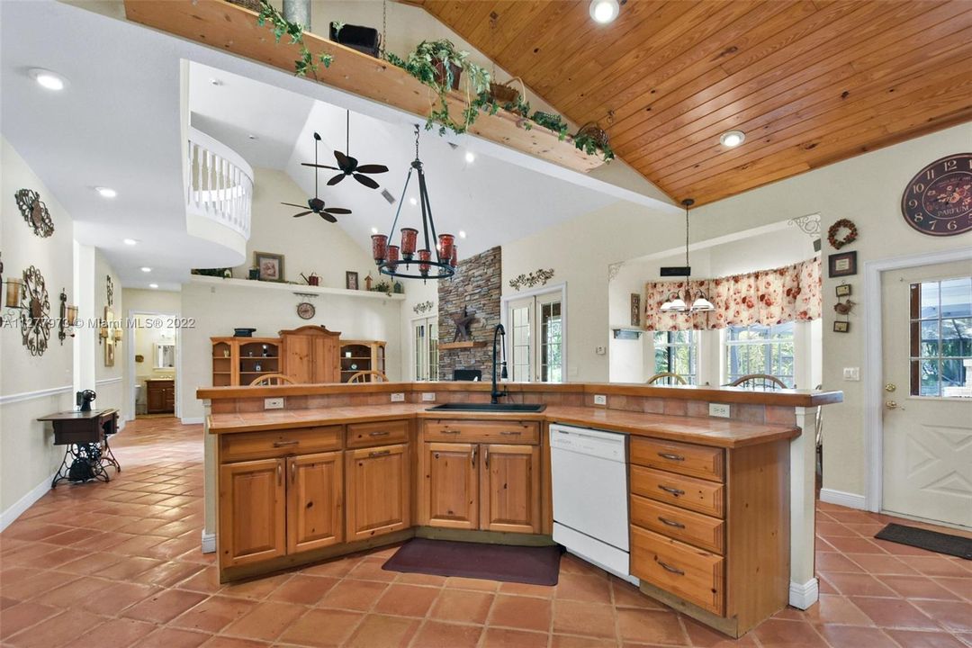 Kitchen into Family room