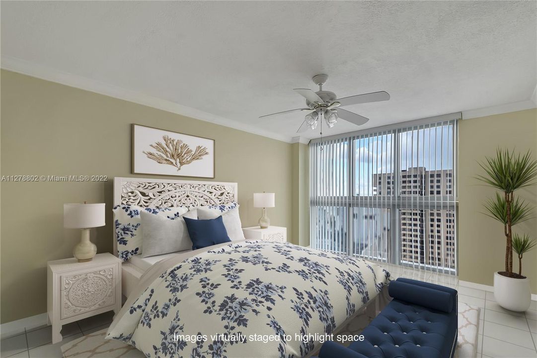 Make the bedroom your personal sanctuary while enjoying the view from your bed