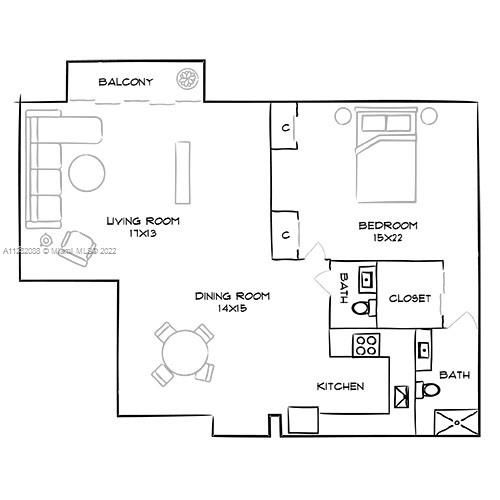Recently Rented: $3,024 (1 beds, 2 baths, 1100 Square Feet)