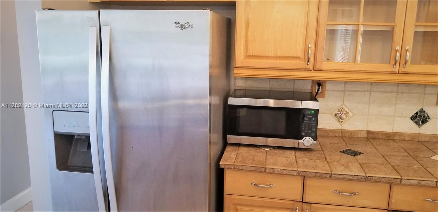 Stainless steel refrigerator AND microwave