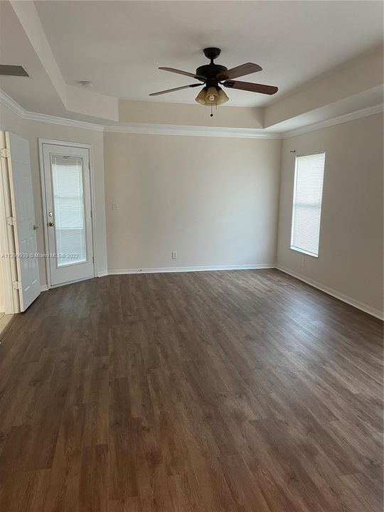 door to patio from master bedroom