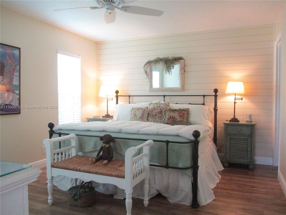 MASTER KING SIZE BEDROOM WITH SHIPLAP ACCENT WALL