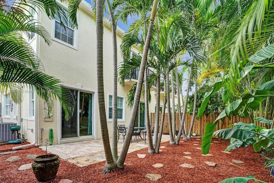 fenced in yard off of living room and kitchen