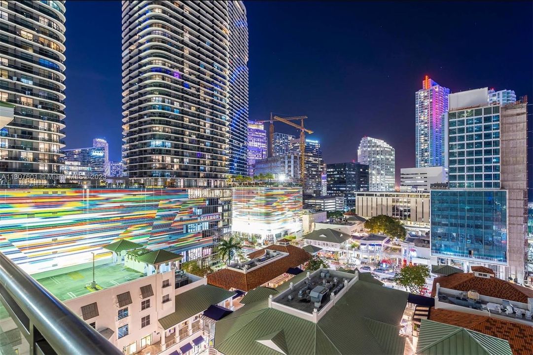 View from pool deck overlooking Mary Brickell Village and Brickell City Centre