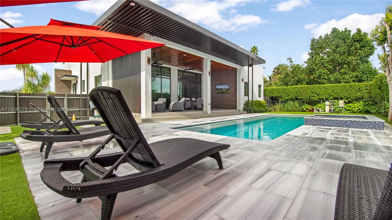 Tanning chairs with Umbrellas