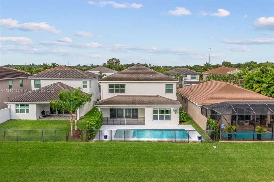 View of back of house - south facing pool