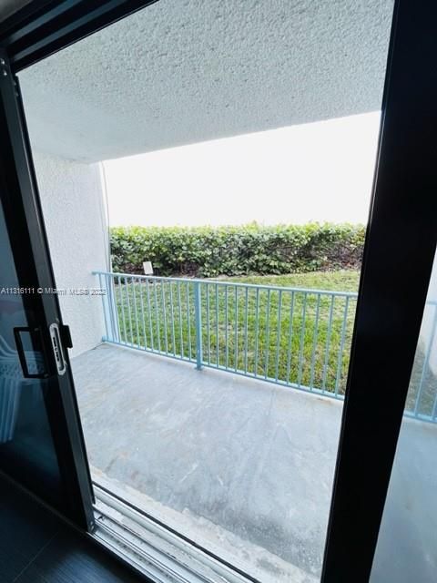 Balcony on upper floor.