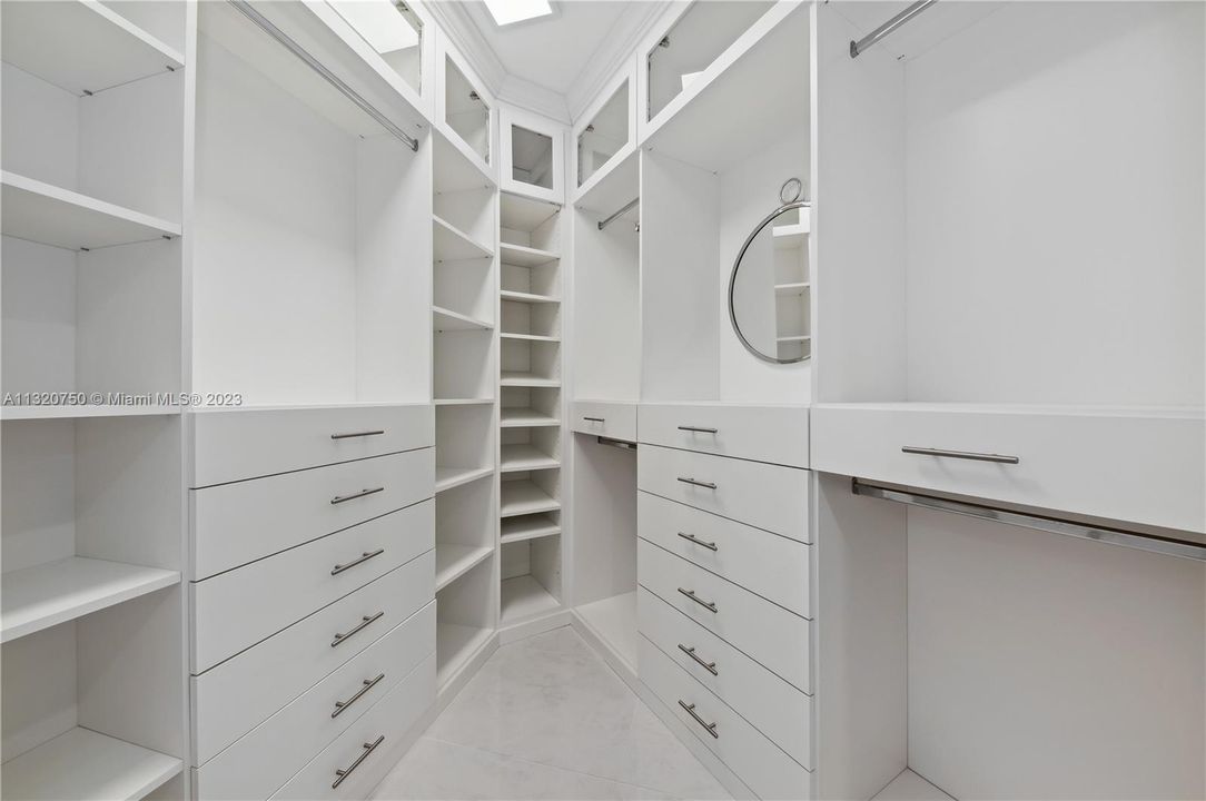 There are 2 master closets like this