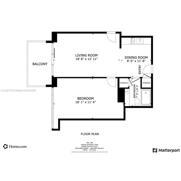 For Sale: $840,000 (1 beds, 1 baths, 694 Square Feet)