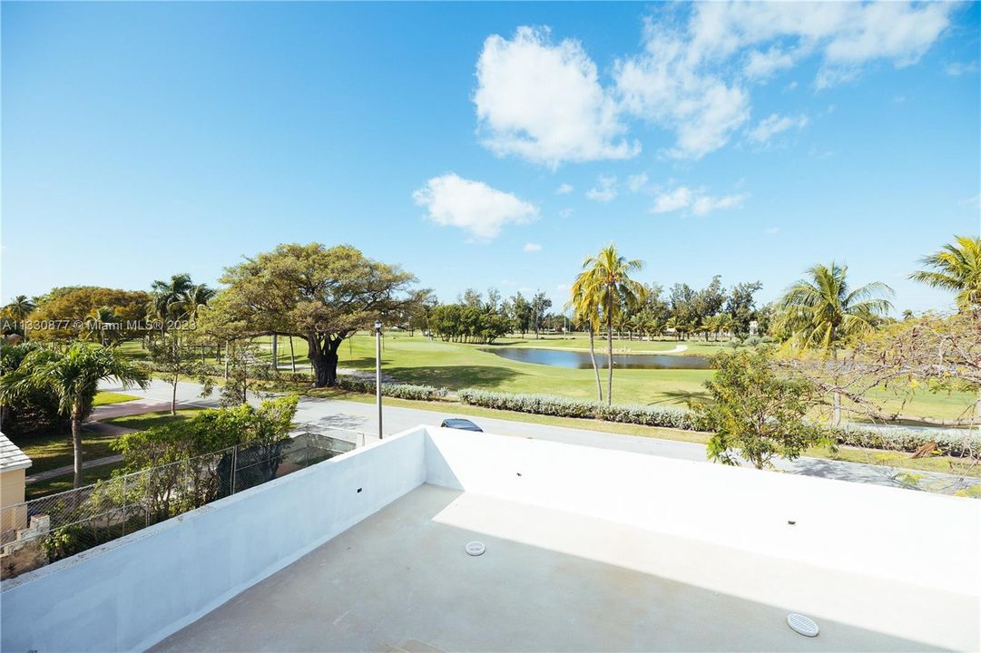 Views of the Miami beach golf course from the masterbedroom/bathroom private balcony