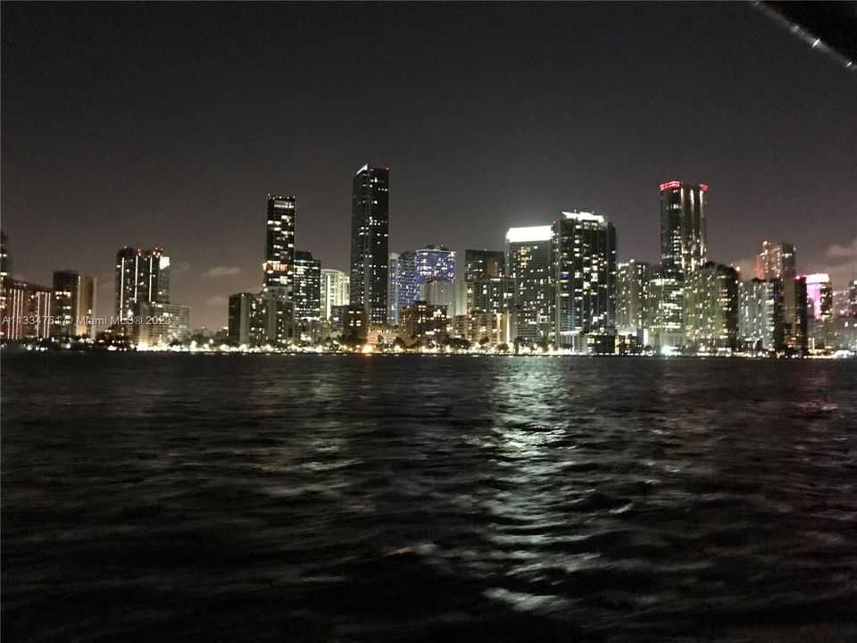 View from the water to Brickell