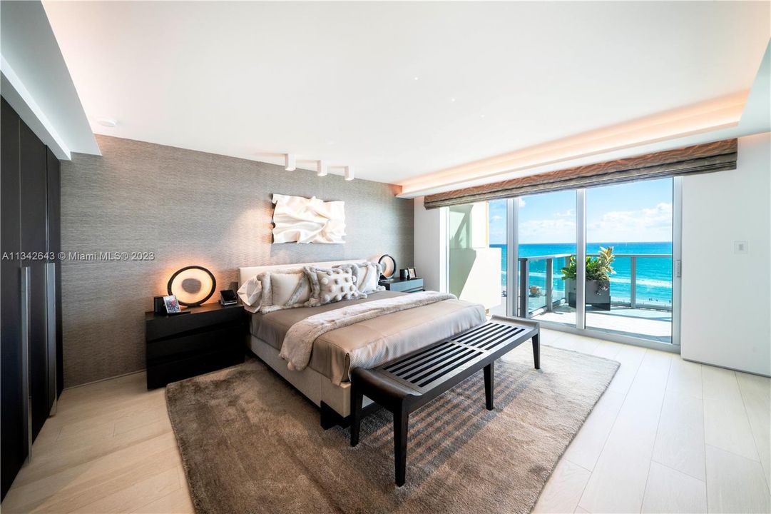 Spacious primary suite with direct ocean views.