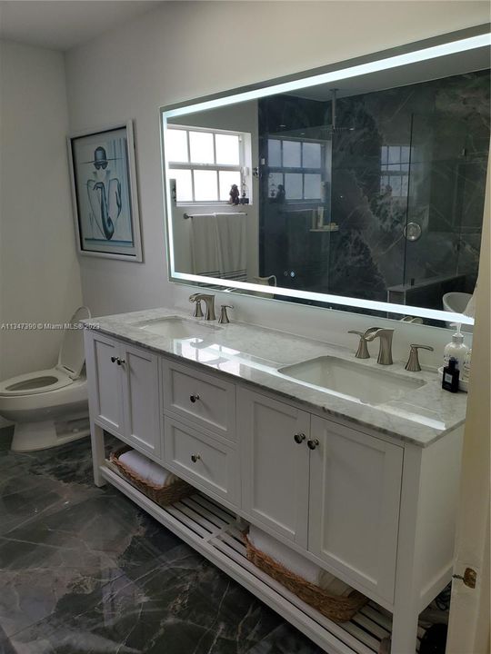 master double vanity and LED light