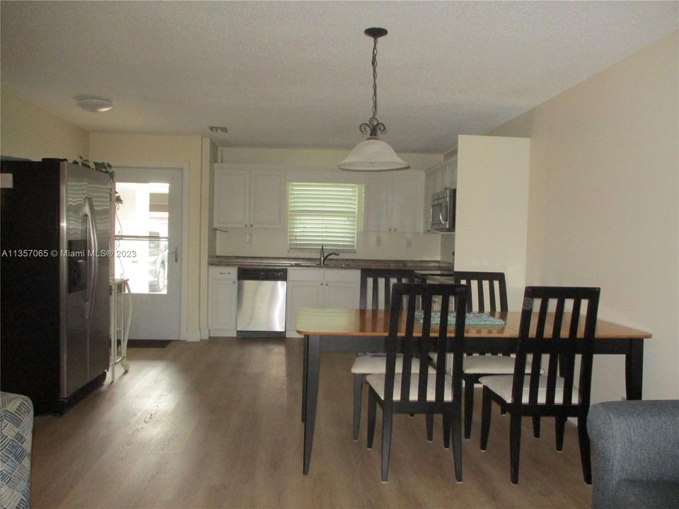 from patio looking in to the living & dining area
