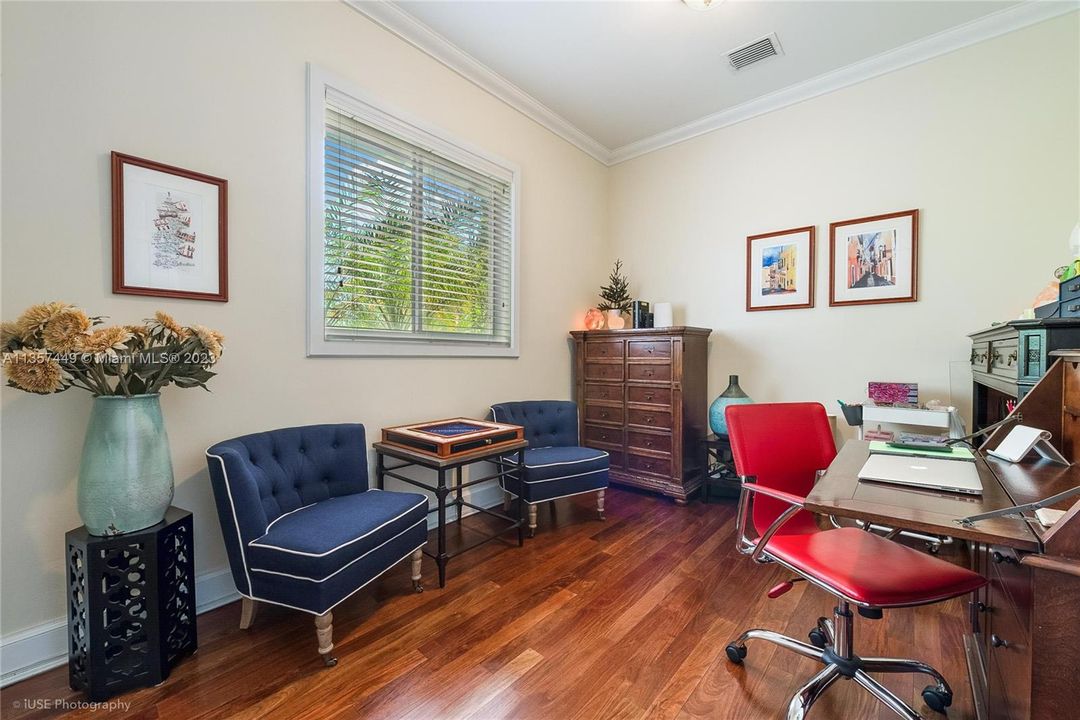 bedroom off of the family room - cab be office, library, den