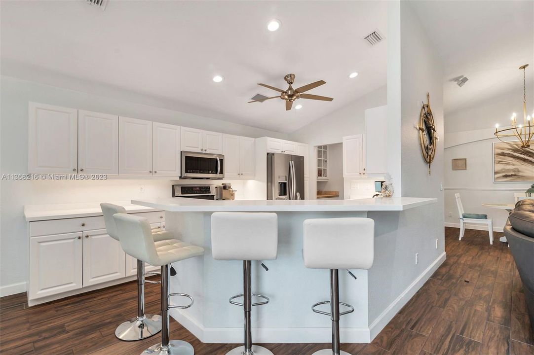 Bar seating and breakfast nook!