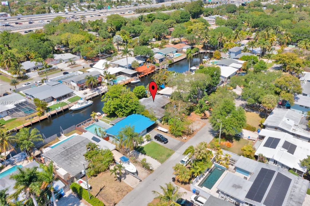 Aerial View of House in Fort Lauderdale