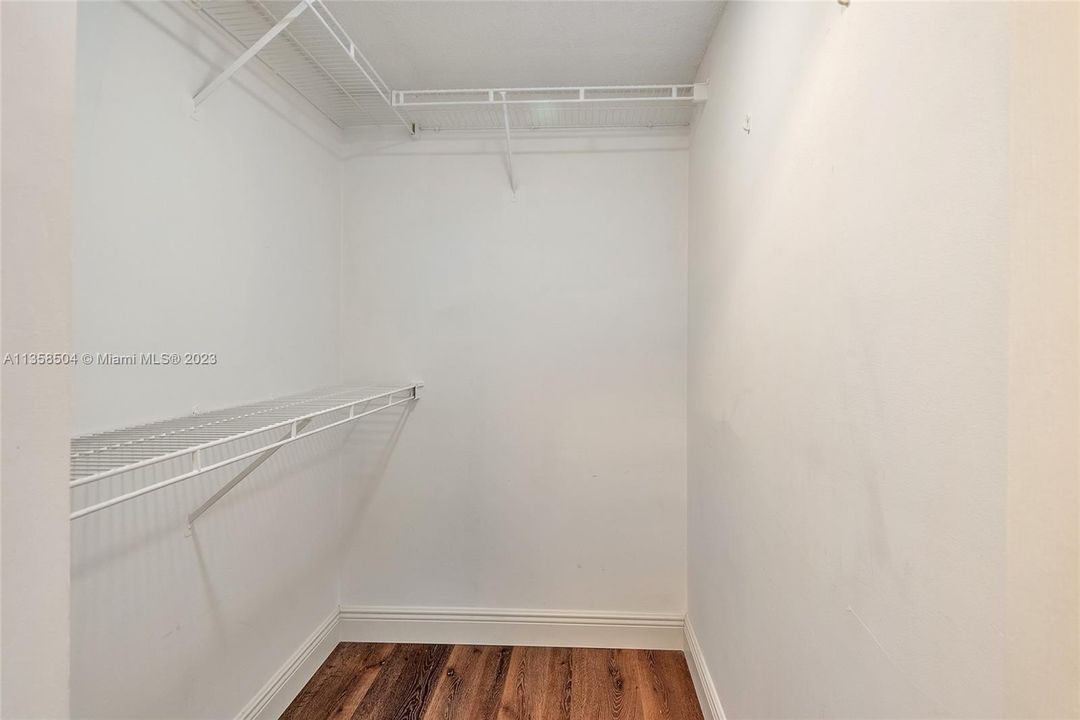 Walk in closets in both rooms