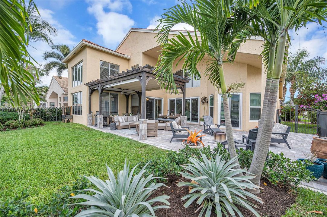 Lushly landscaped backyard