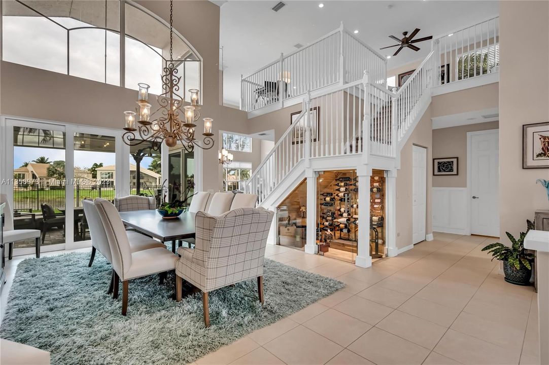 Dining room leads to kitchen or upstairs