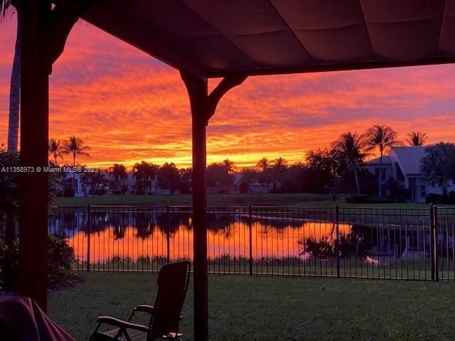 Sunset sitting at the Pergola