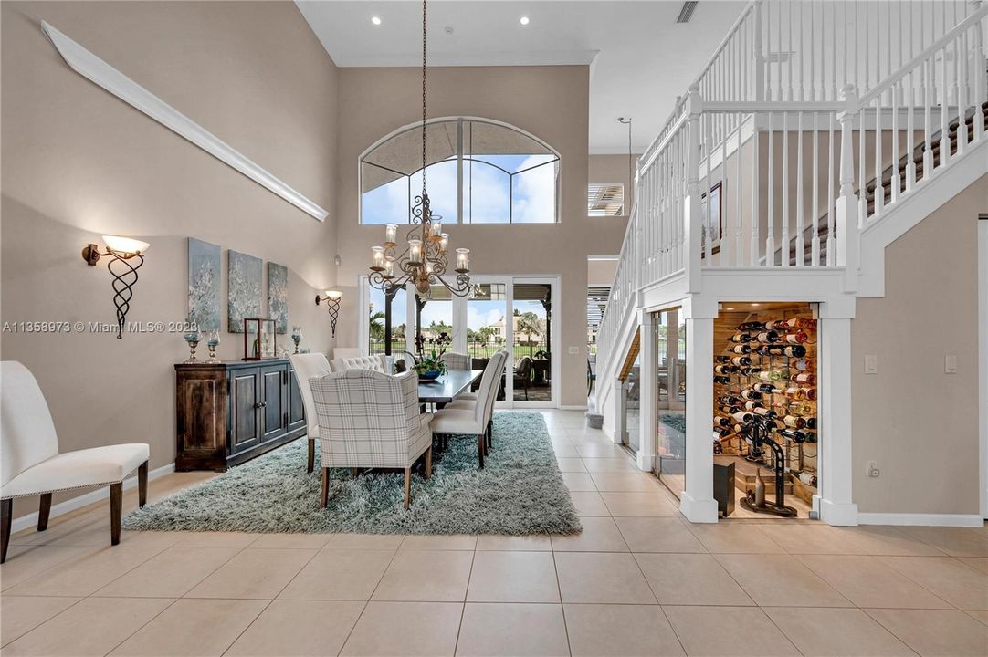 Expansive dining area leads to kitchen/grate room